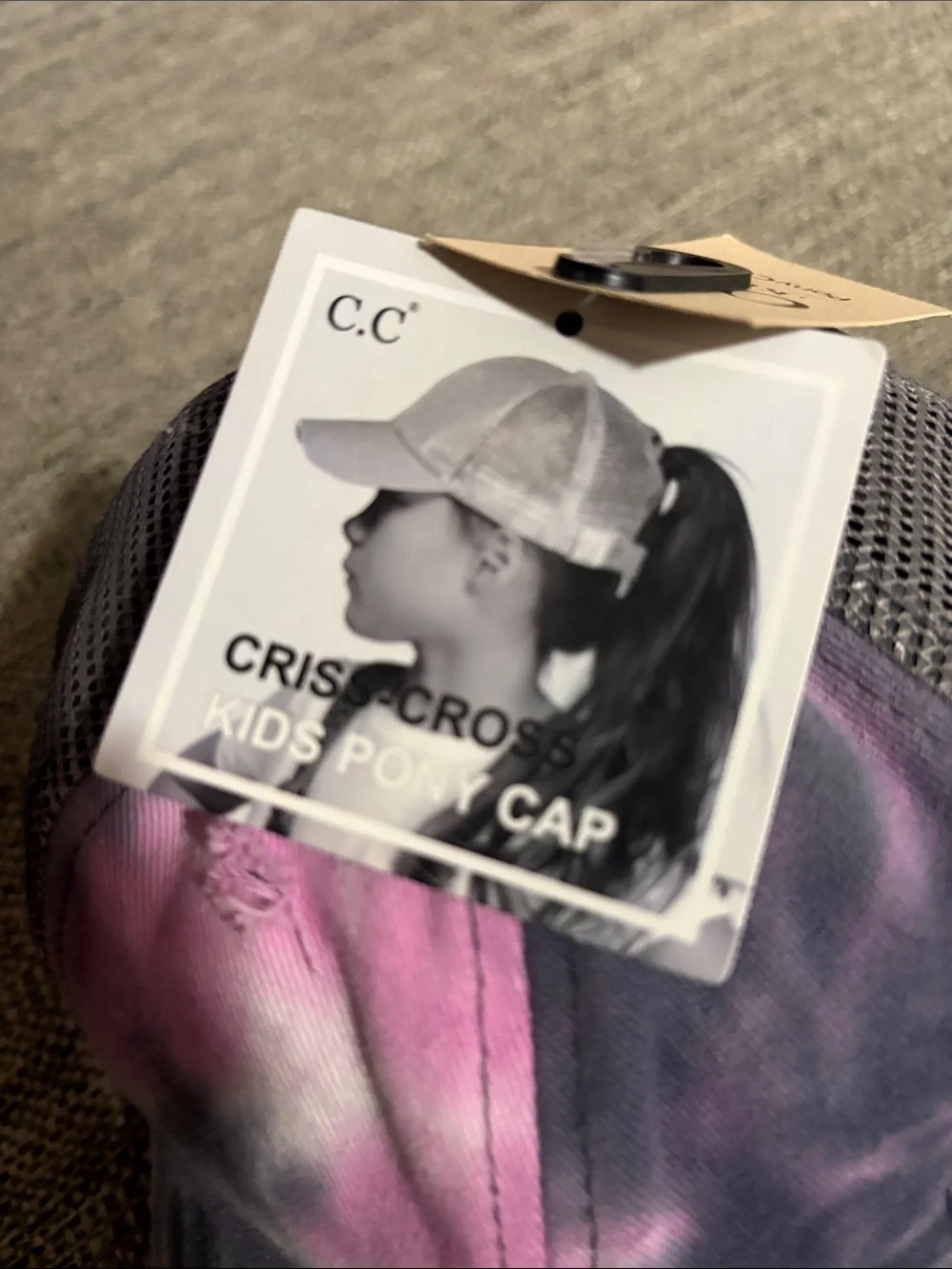 Girls Criss Cross Pony Cap Hat new with tags
